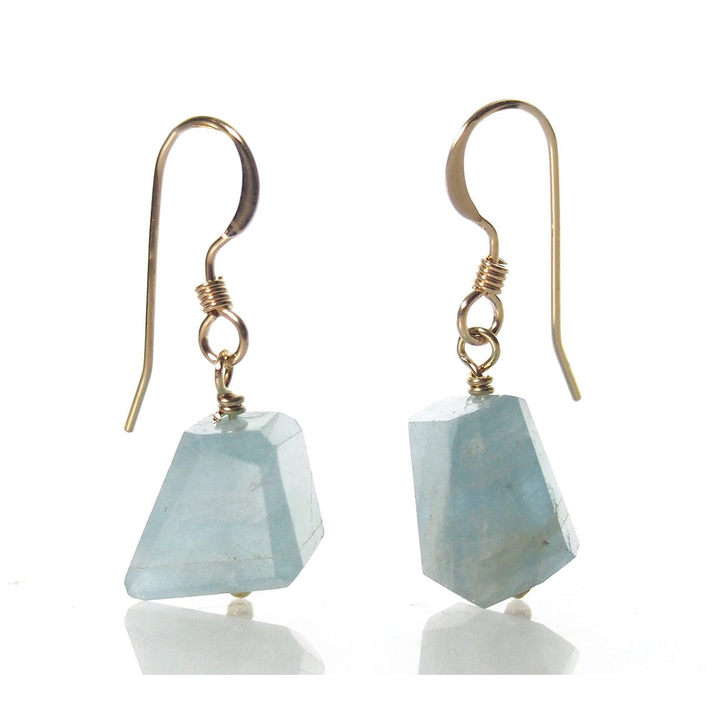 Aquamarine Earrings with Gold Filled French Earwires