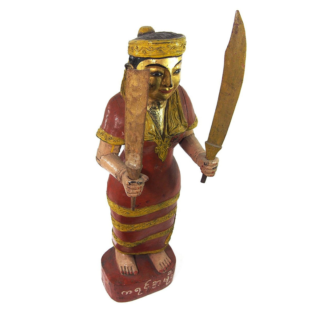 Temple Warrior Guardian Nat Female Figure XL Ca.1950