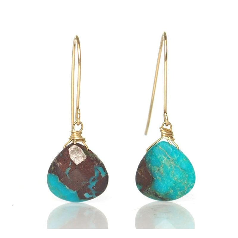 Turquoise  Earrings with Gold Filled Earwires