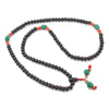 8mm Chinese Pine Mala with Stabilized Turquoise and Glass Spacers