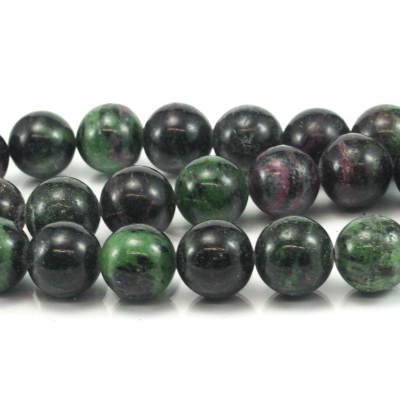 Ruby-Zoisite Smooth Rounds 16mm Strand