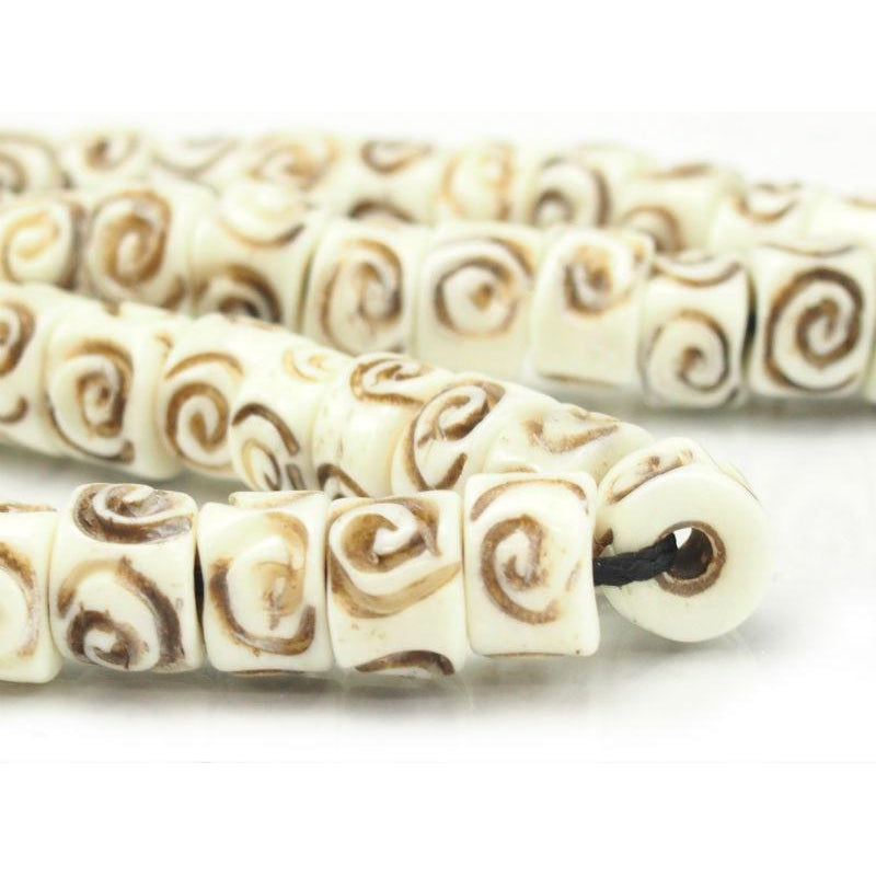 Hand-Carved Cow Bone Beads 1