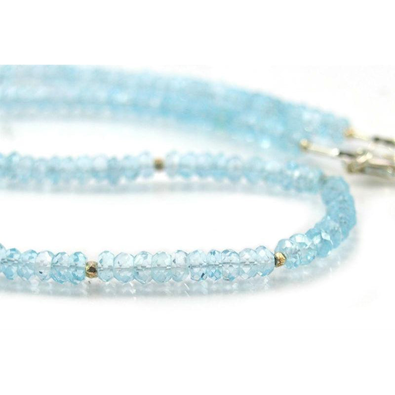 Blue Topaz Necklace with Sterling Silver Trigger Clasp