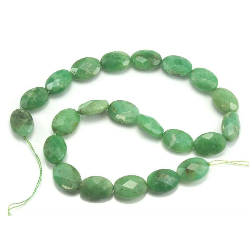 Chrysoprase Faceted Oval Strand