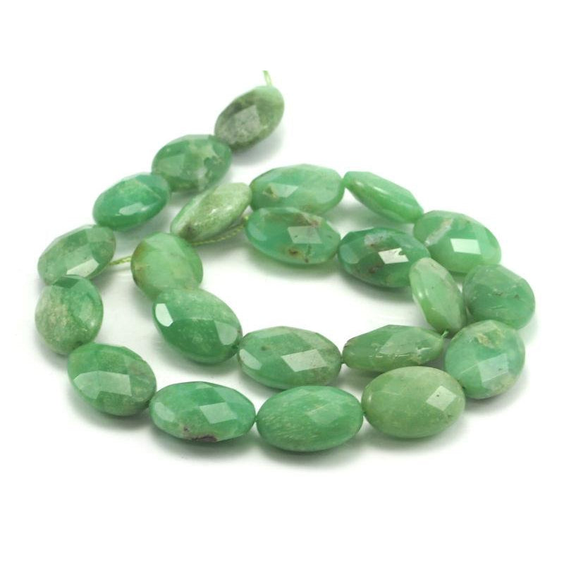 Chrysoprase Faceted Oval Strand