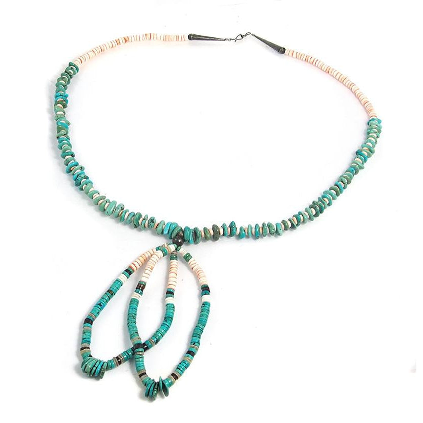 Native American Inspired Turquoise and Shell Necklace 1