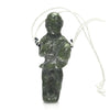 Bowenite Jade Monk Figure Carrying Lotus Blossom