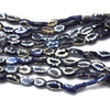 19th Century Venetian Hand Paddled and Inlaid "Laurel Wreath" Cobalt Glass Beads