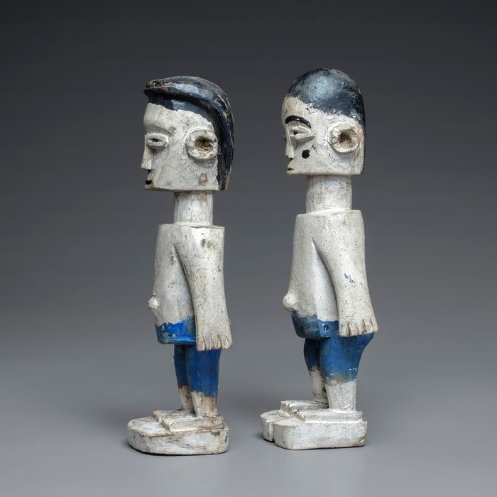 Fon Hohovi Twin Pair Memorial Figures by The "Master of the Blue Shorts Carver", Benin / Togo #297 #298