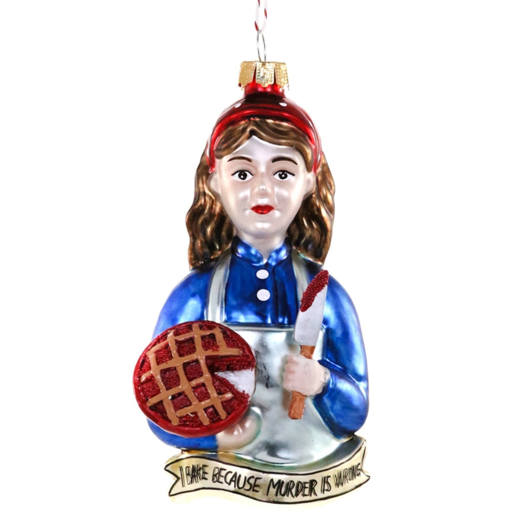 I Bake Because Murder Is Wrong Ornament