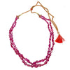 Ruby Smooth Graduated Nugget Double Strand Necklace