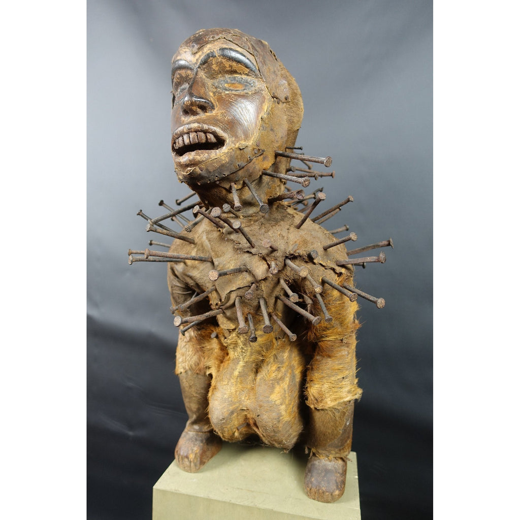Bakongo Nkisi Monkey Nail Fetish Figure, Congo #1017
