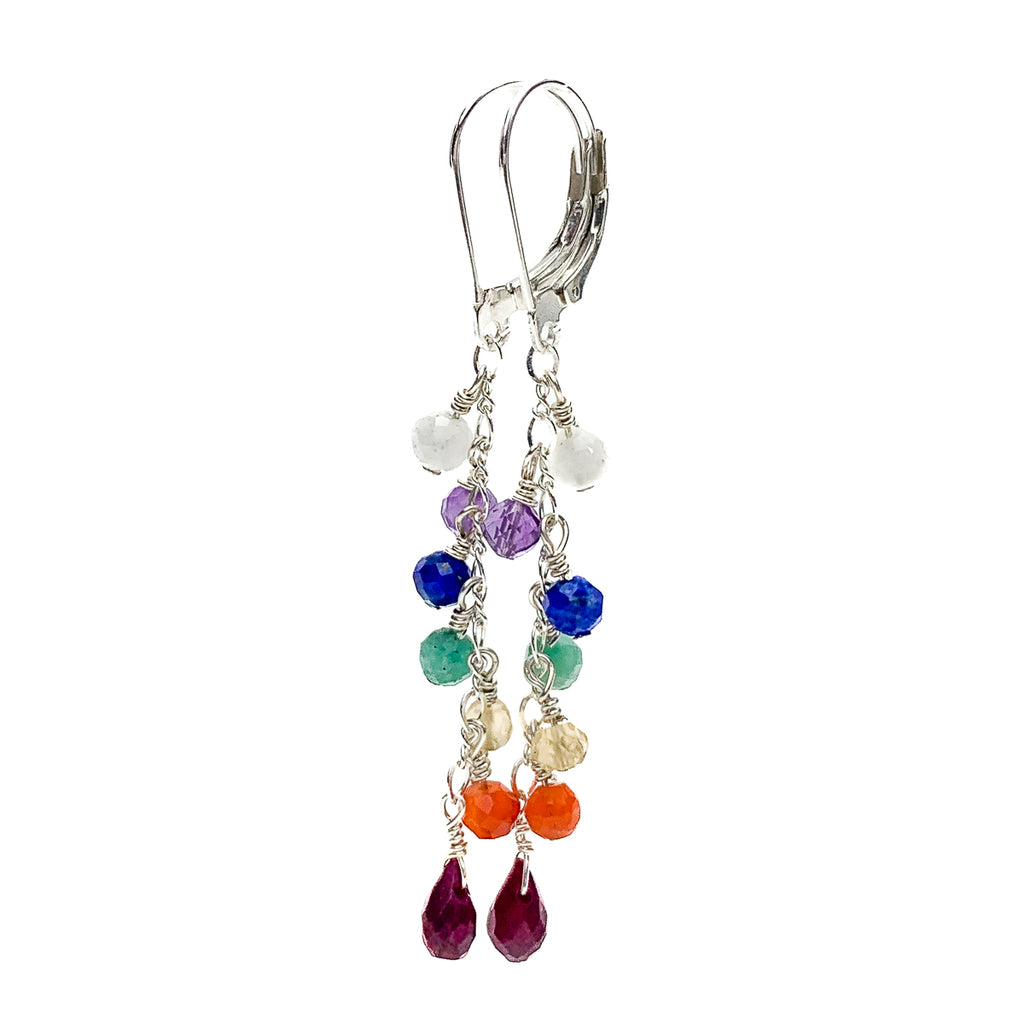 Chakra Earrings with Sterling Silver Latchback Ear Wires