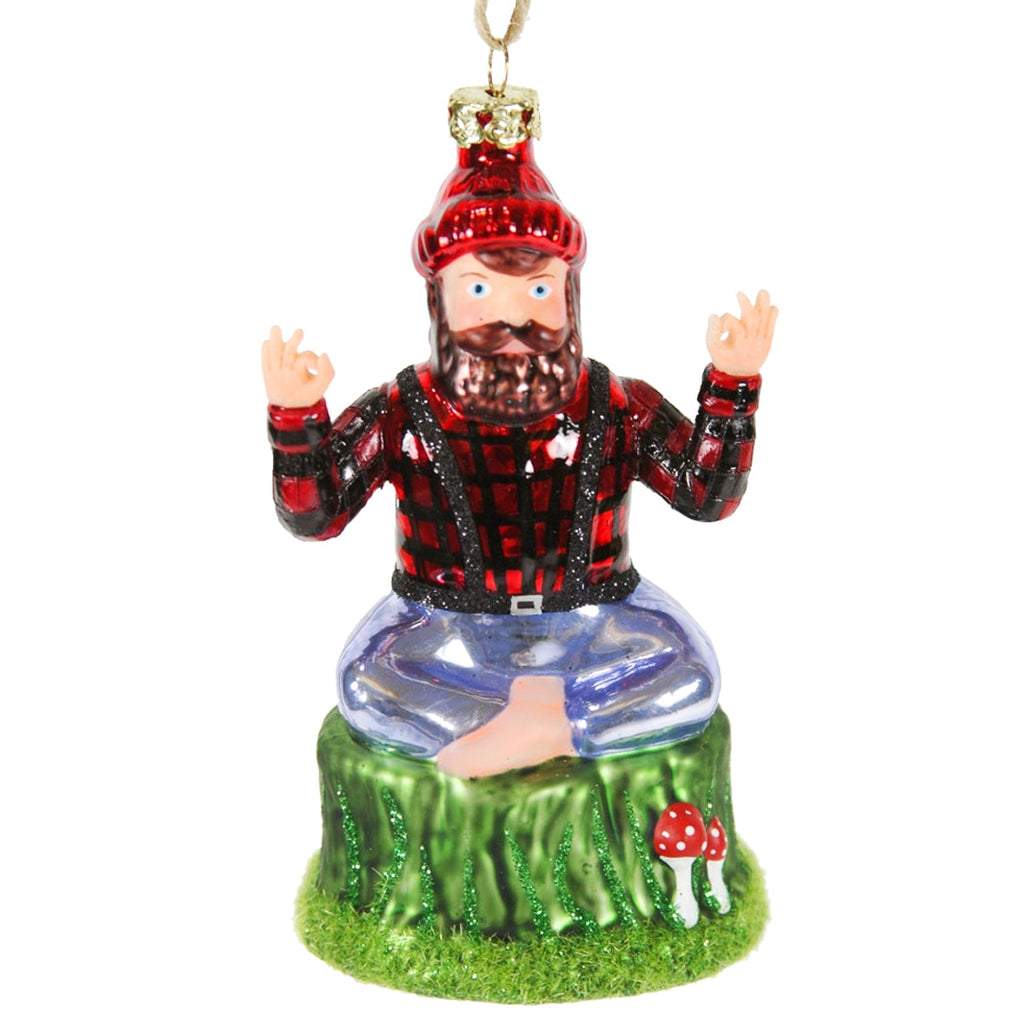 Ohm Butchy Yoga Lumberjack Ornament
