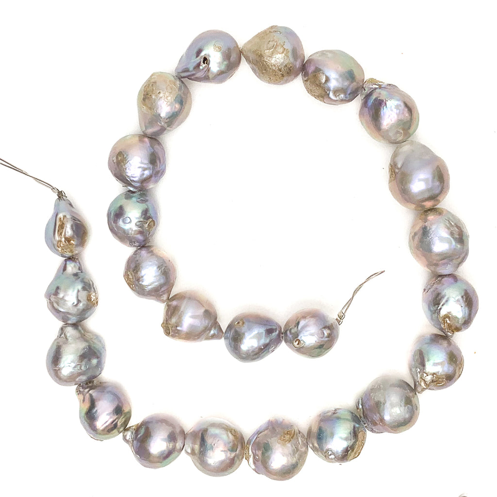 Rainbow Silver Round Freshwater Pearl Bead Strand