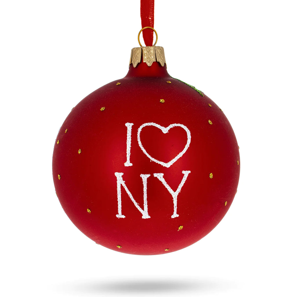 Big Apple Affection: I Love New York Ball Ornament