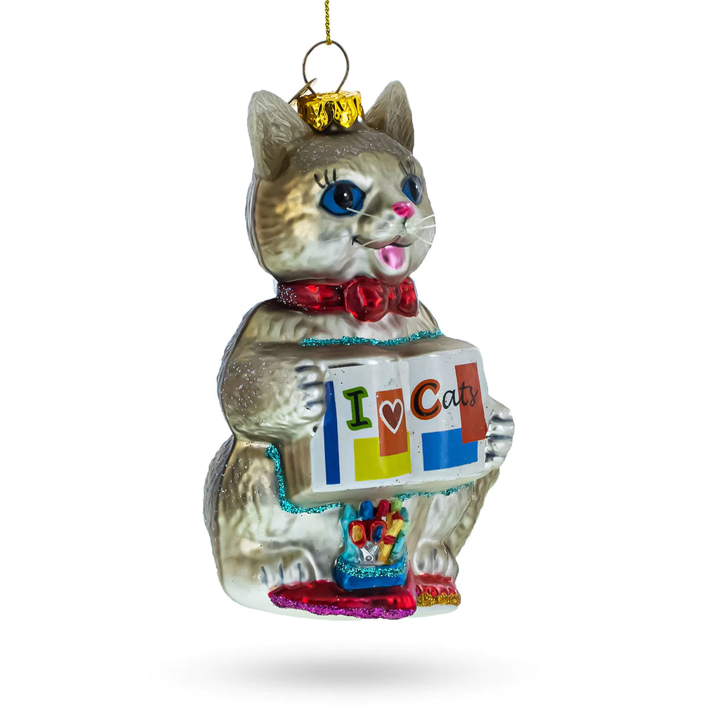 Creative Kitty with Crayons Ornament