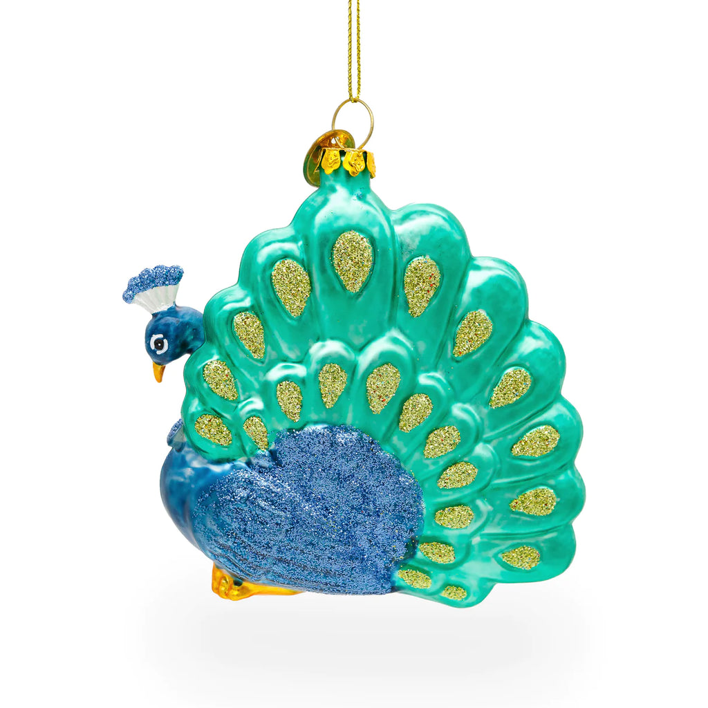Technicolor Peacock Ornament