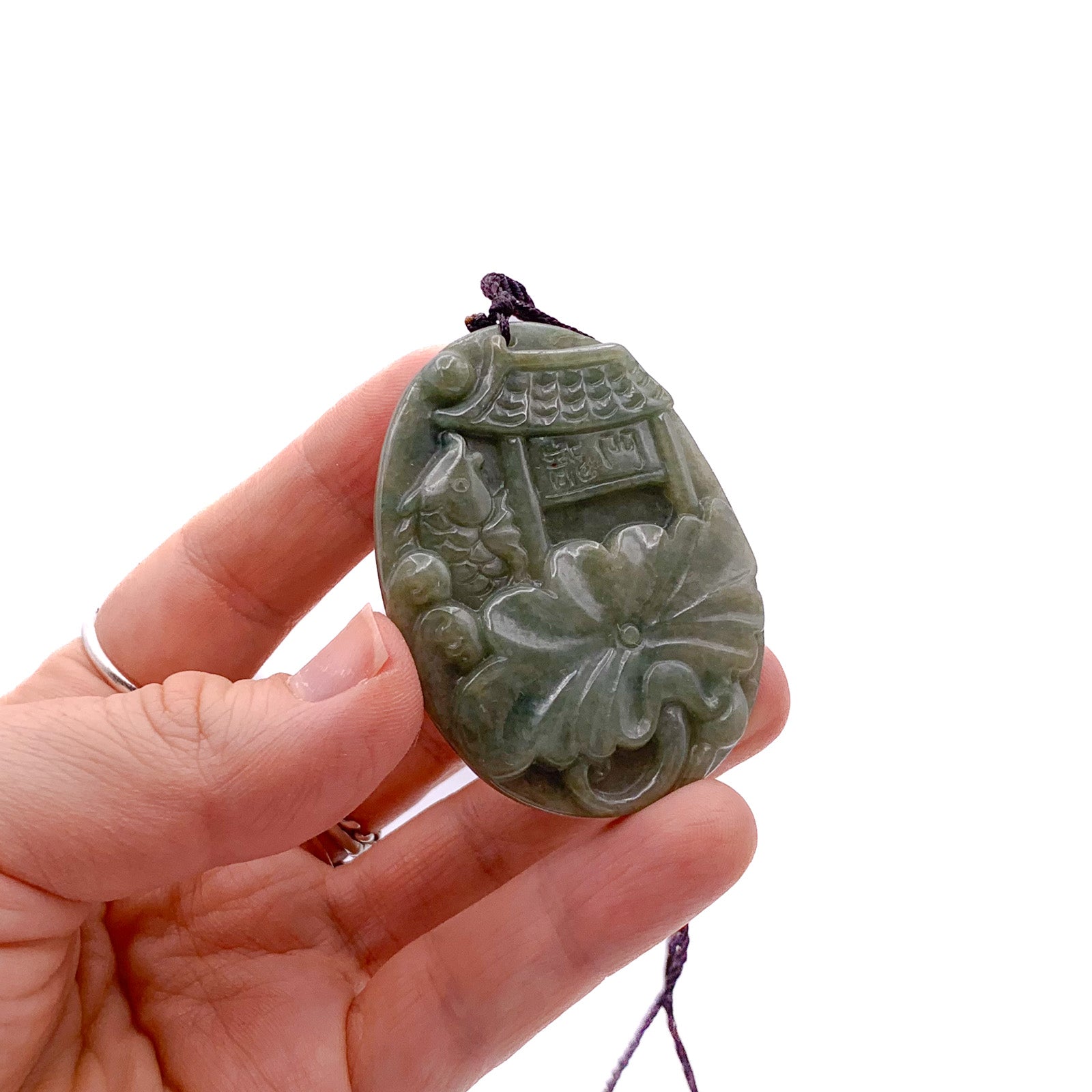 Certified Green Natural Type A Jade Jadeite Carp Fish Jump The