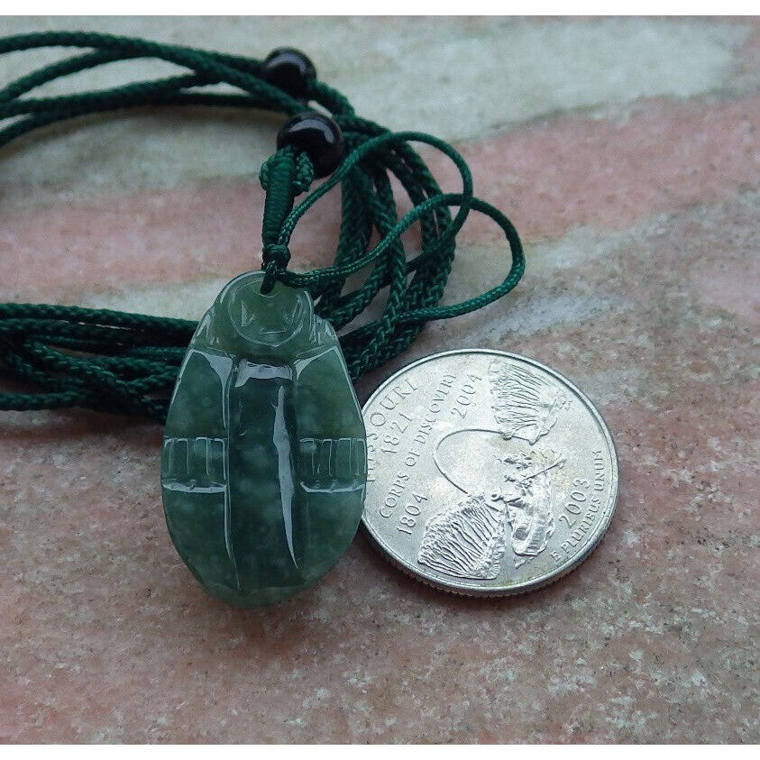 Certified A Jade Jadeite Pendant Dragon Turtle Coin 长寿龙龟 #29-1226