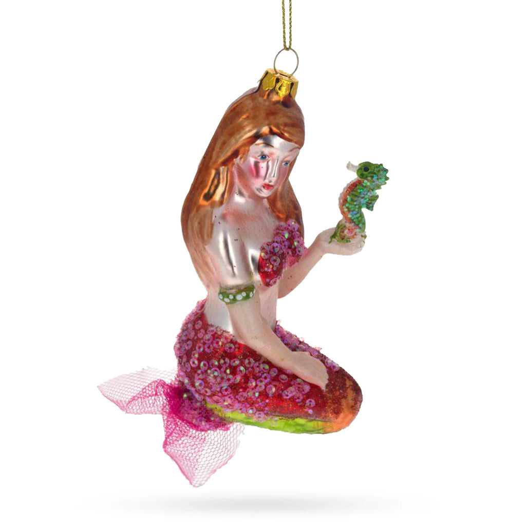 Enchanted Mermaid with Seahorse Advisor Ornament
