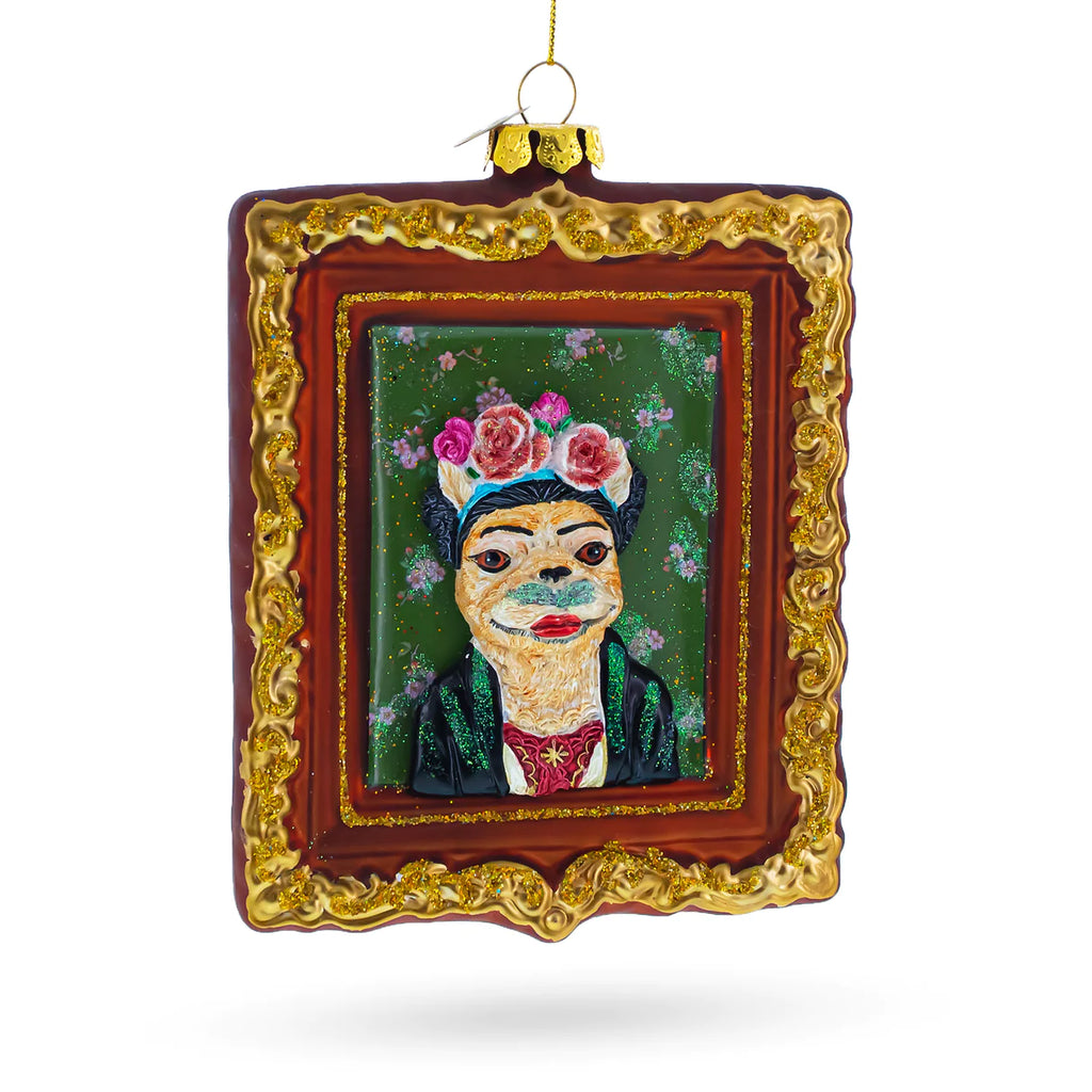 Frida Chihuahua-hlo Inspired Dog Art Ornament