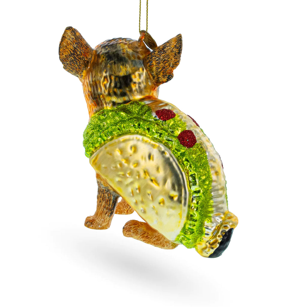 Fiesta Pup: Taco Wearing Dog Ornament