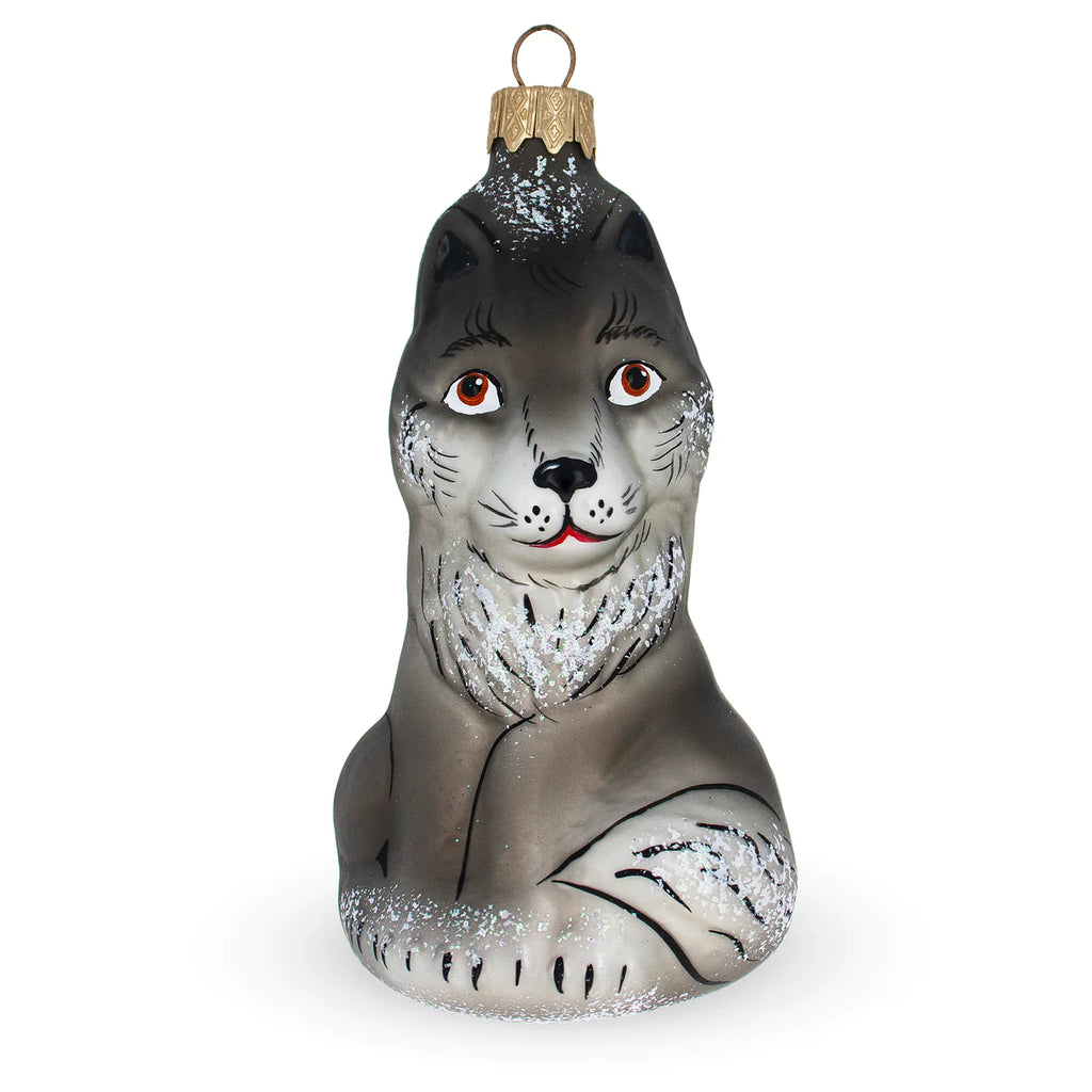 Grey Wolf Pup Ornament
