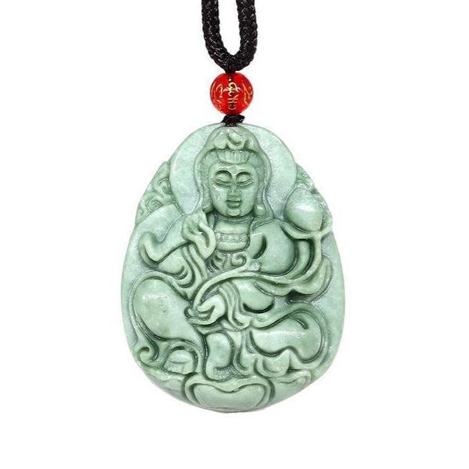 Jade Kwan Yin Pendant Necklace #120-1230