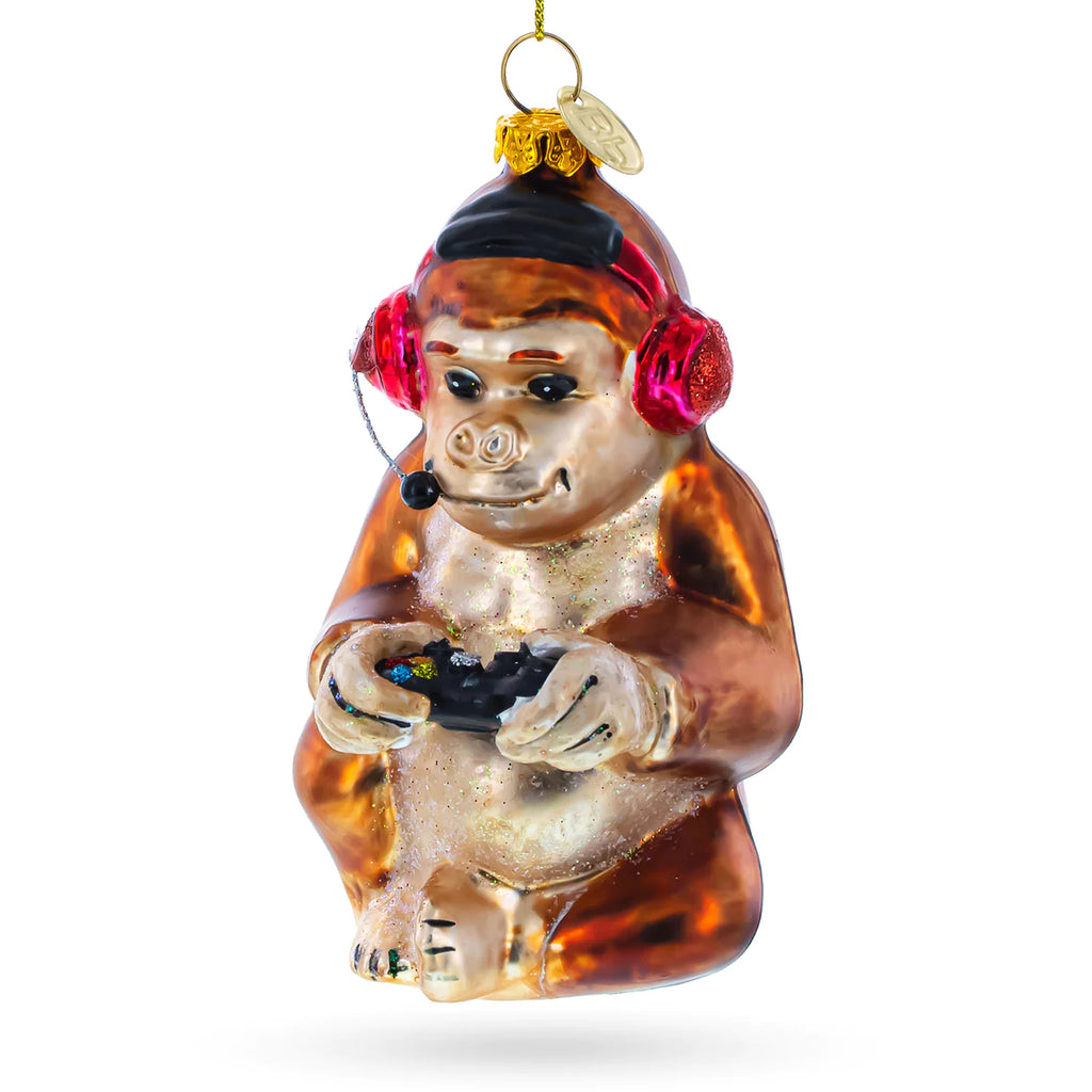 Mad Skilled Monkey Video Gamer Ornament