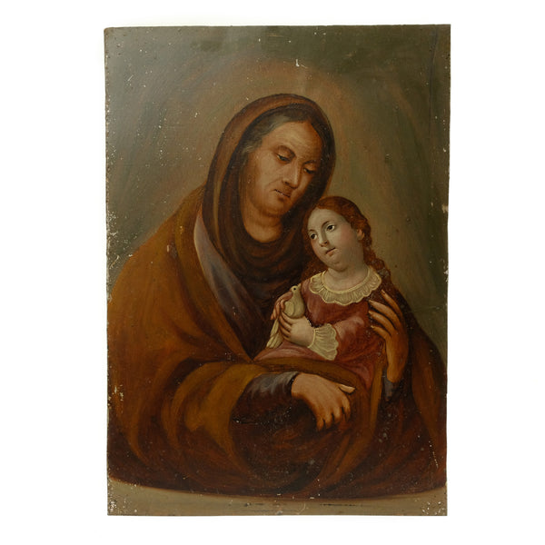 19th Century Santa Ana y Maria Retablo #21