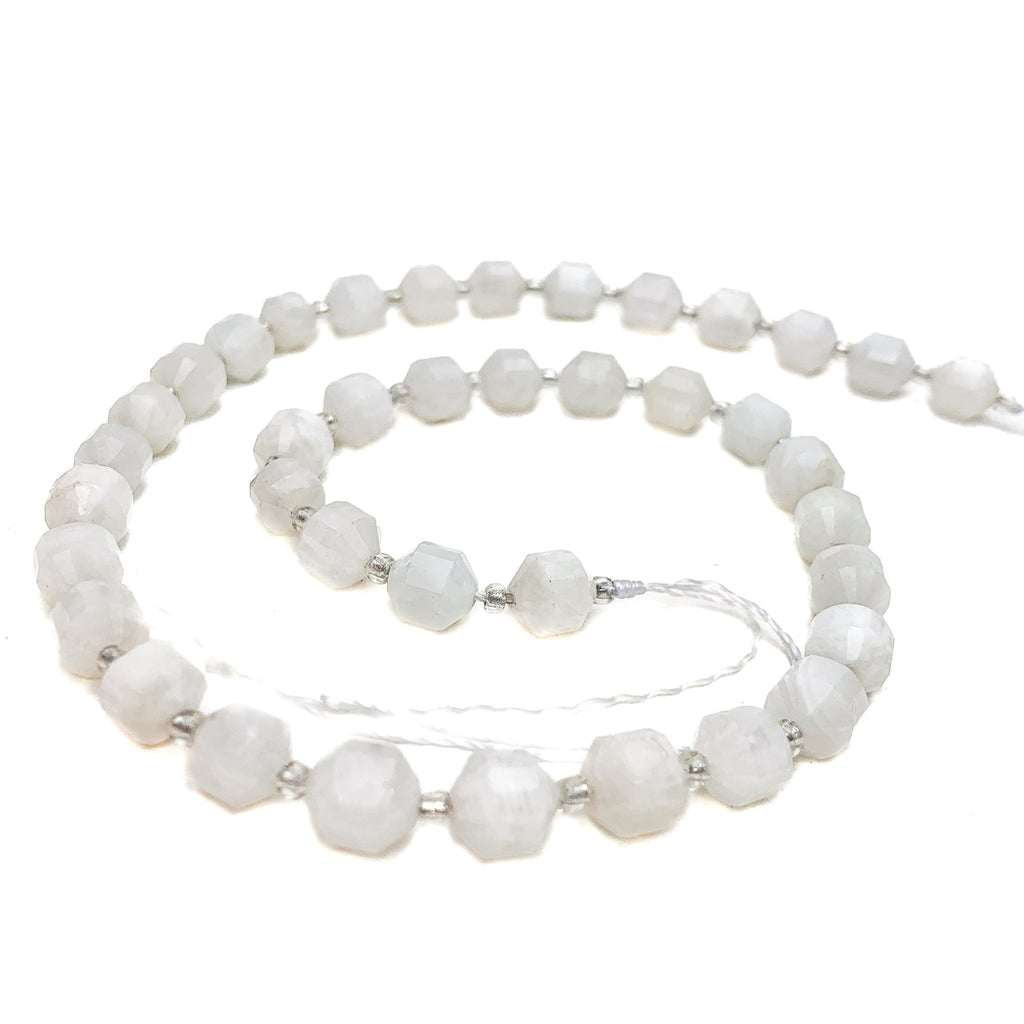 Moonstone 7mm Faceted Drums Bead Strand