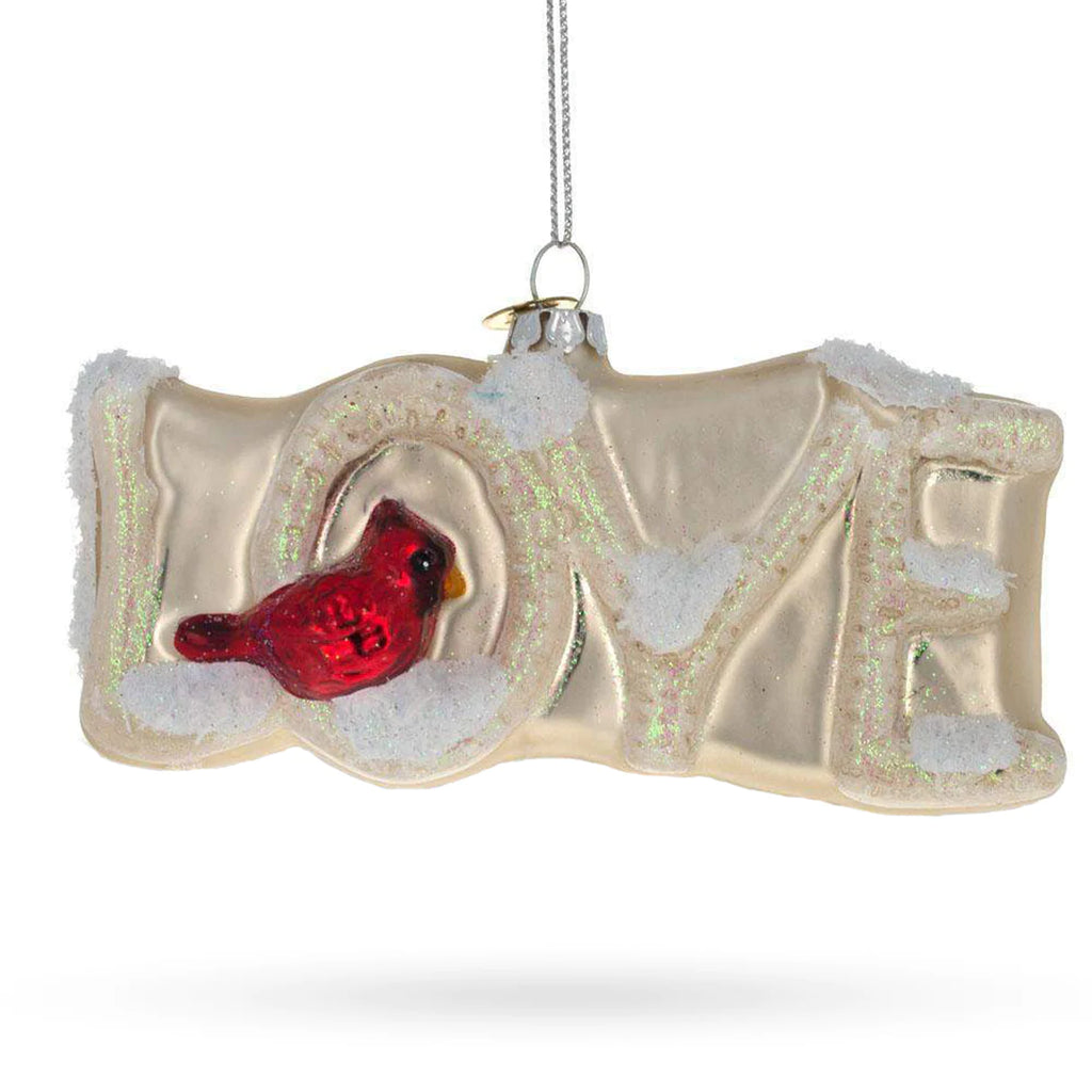 Red Cardinal Perched on a Love Branch Ornament