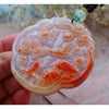 Certified Lavender and Red Natural AAA Jade Jadeite Pendant Heavenly Landscape Painting with Dragon Chasing the Flaming Pearl in the Sky 山水 #31-1226