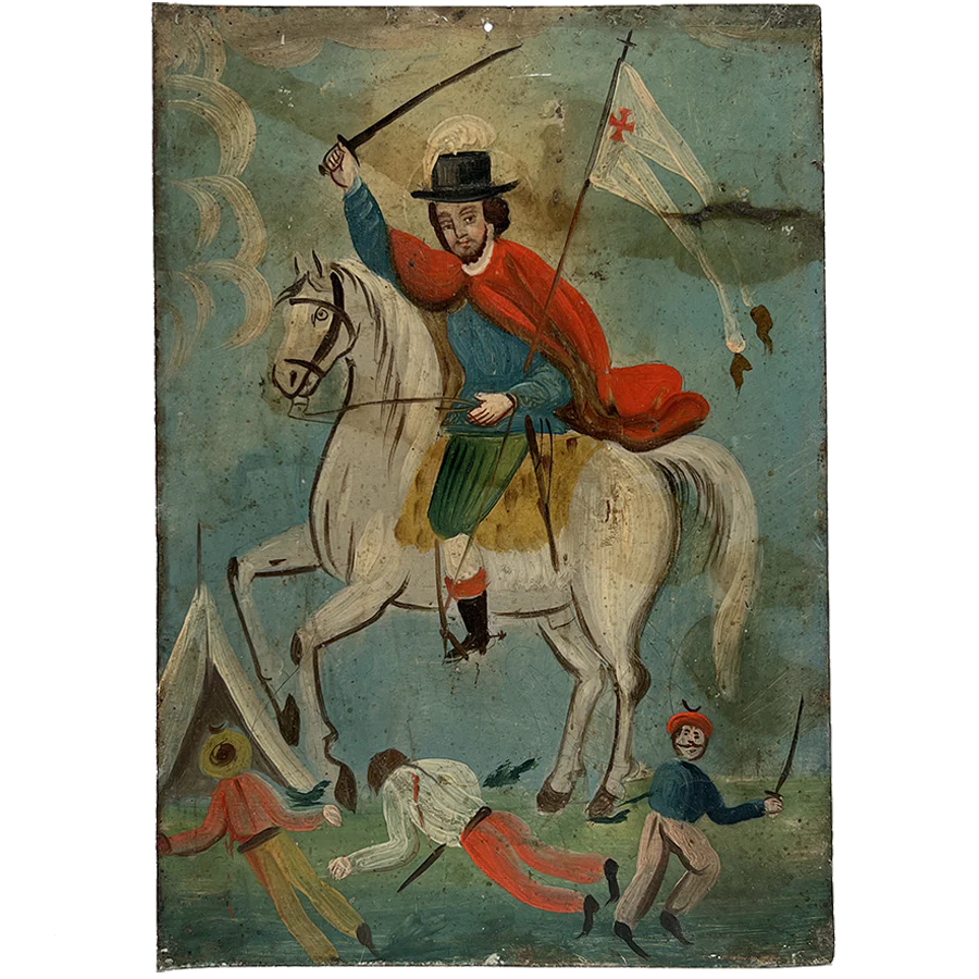 19th Century Mexican Santiago Matamoros de Augustin Barajas- "The Skimpy Painter"