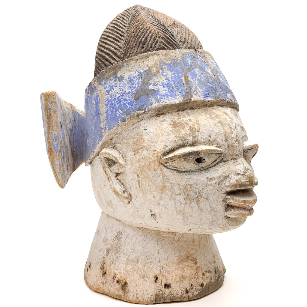 Yoruba Egungun Headdress with Kaolin Pigment, Nigeria #1157 PROVENANCE