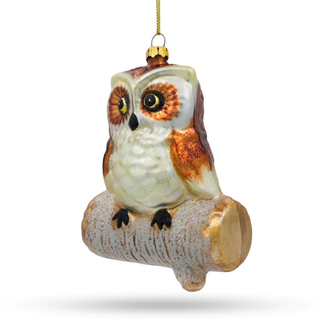 Owl on a Birch Branch Ornament