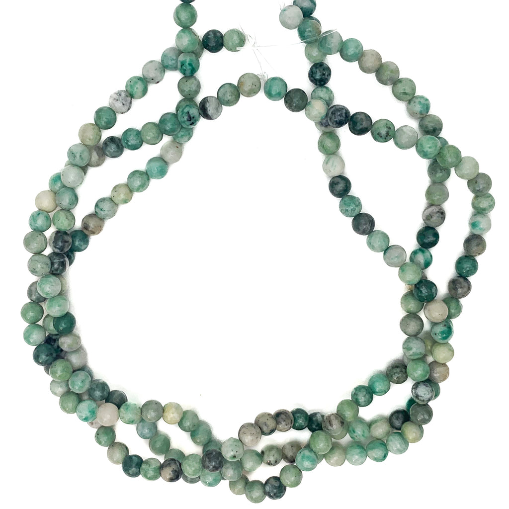 Emerald Afghan 6mm Smooth Rounds Bead Strand