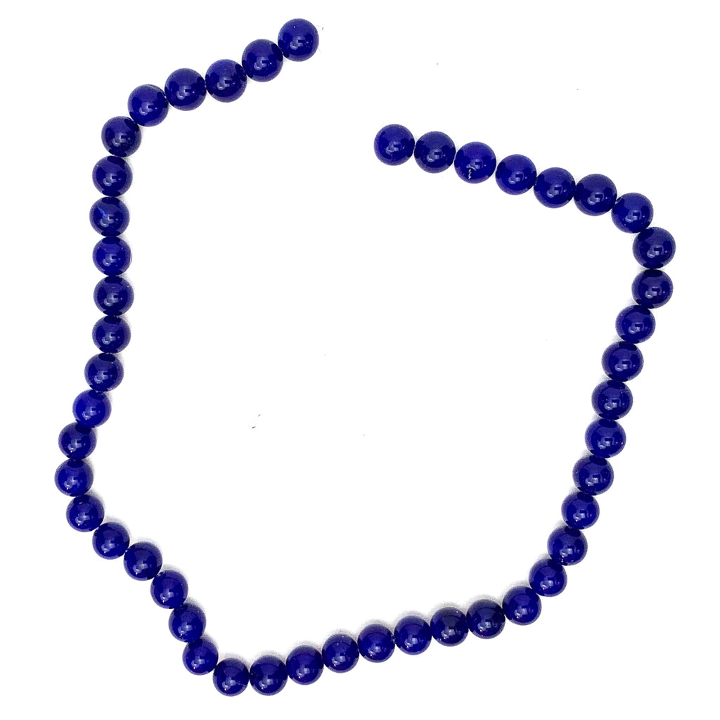 Dark Blue Agate 8mm Smooth Rounds Bead Strand
