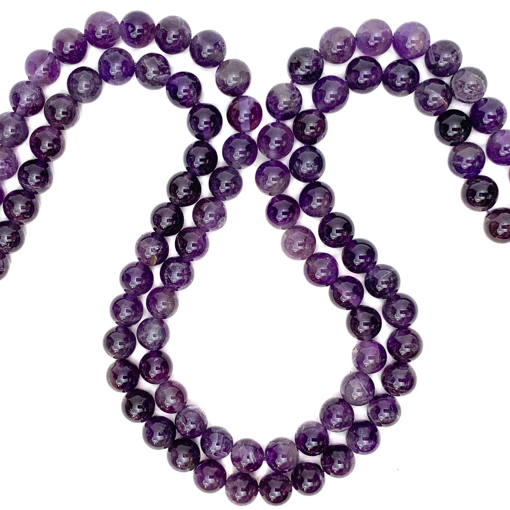 Amethyst 8mm Smooth Rounds Bead Strand