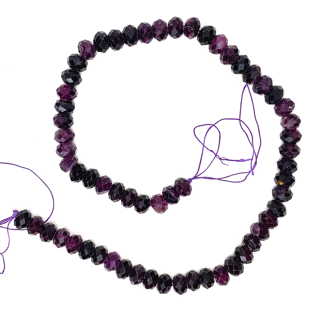 Amethyst 9mm Faceted Rondelles Bead Strand