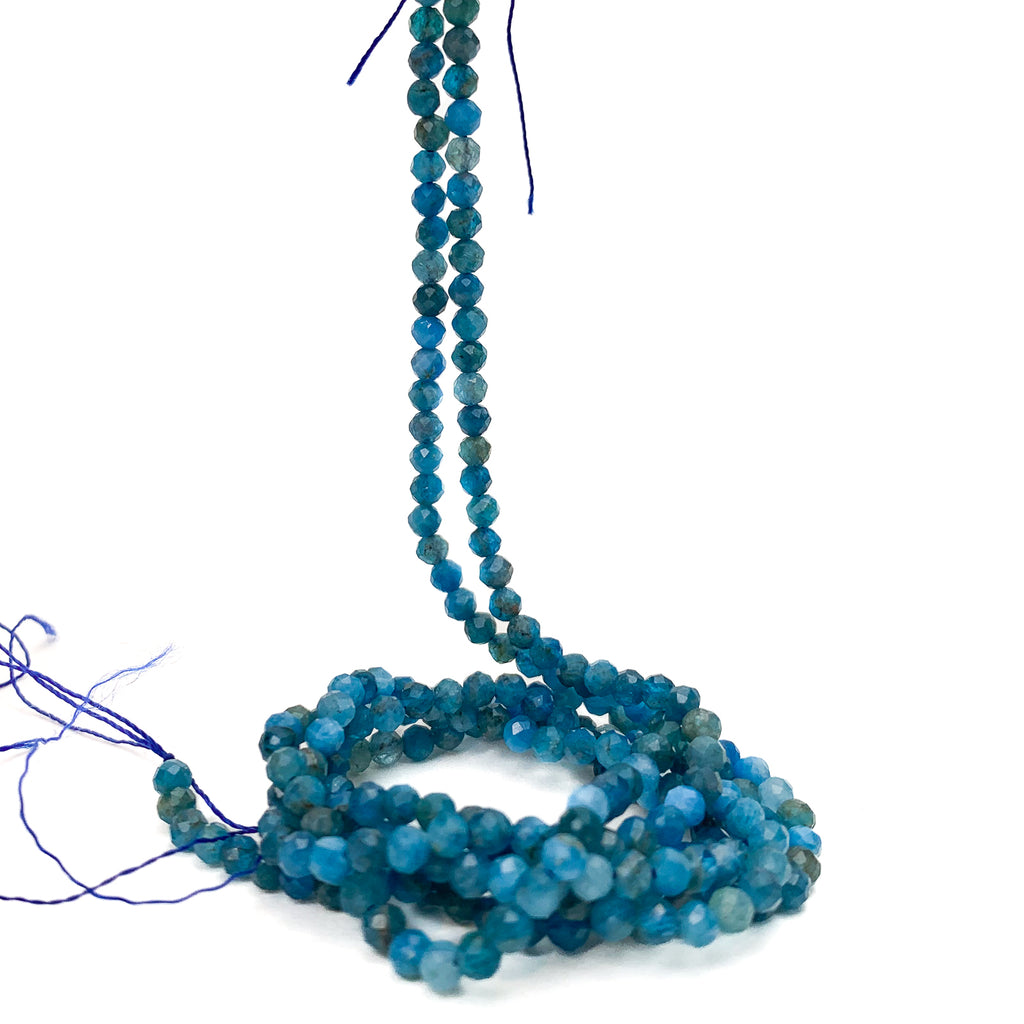 Apatite 3mm Faceted Rounds Bead Strand