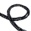 Black Tourmaline 4mm Faceted Cubes Bead Strand