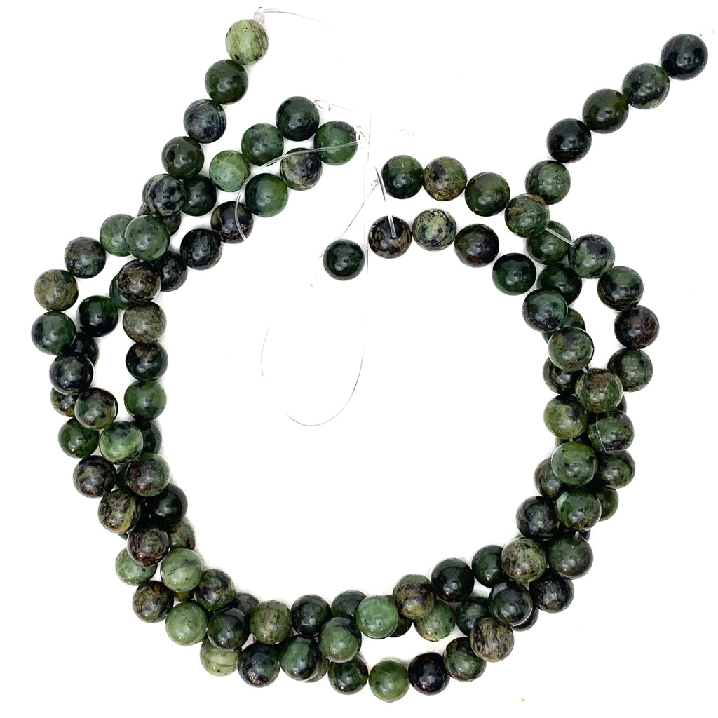 Canadian Jade 10mm Smooth Rounds Bead Strand