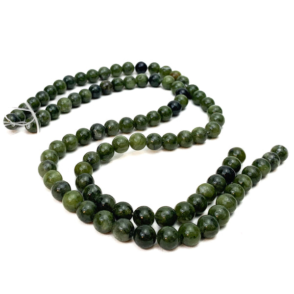 Canadian Jade 8mm Smooth Rounds Bead Strand