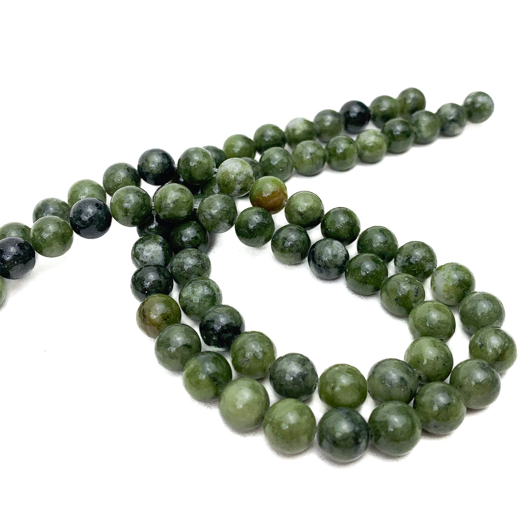 Canadian Jade 8mm Smooth Rounds Bead Strand