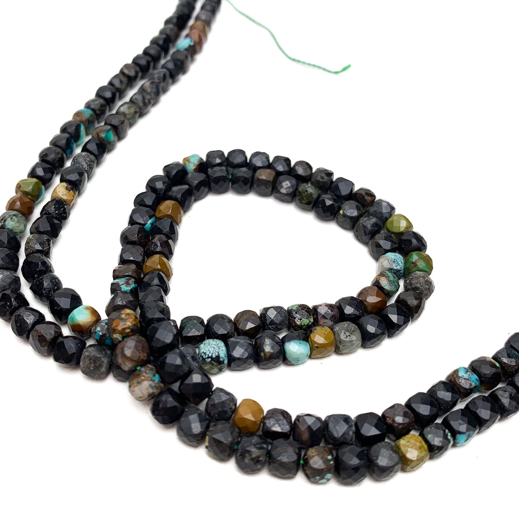Chrysocolla 4.5mm Faceted Cubes Bead Strand