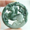 Certified Green Natural A Jade Jadeite Carved Horse Ruyi Pendant 329