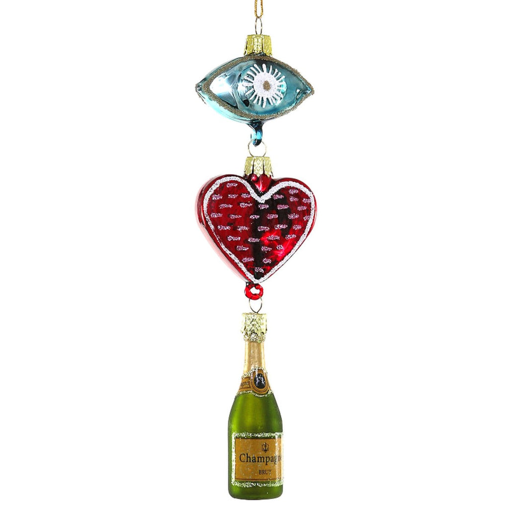 Eye Heart Champagne Ornament