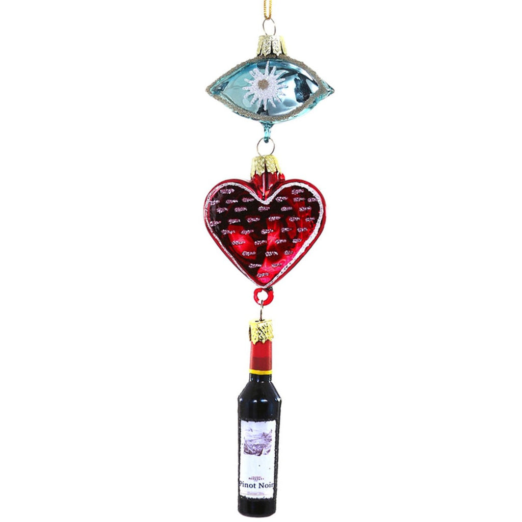 Eye Heart Wine Ornament